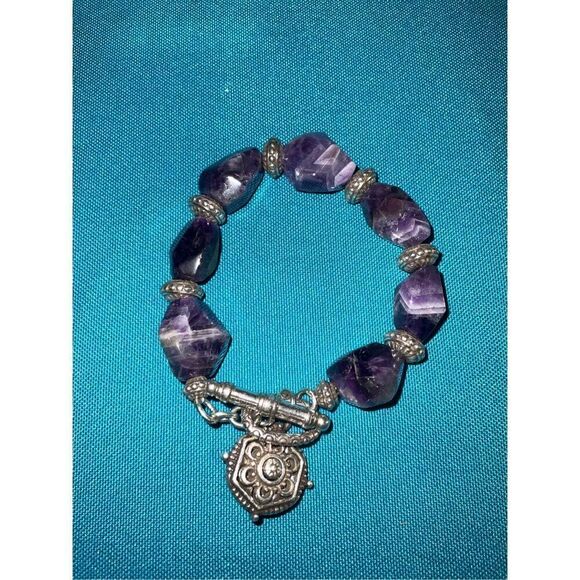Natural Amethyst Bracelet - Picture 2 of 16